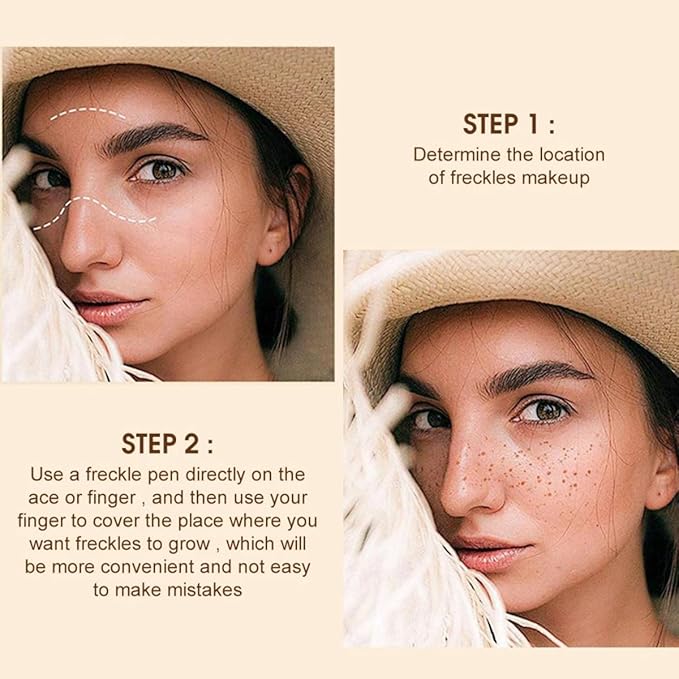 Freckle Pen Face Concealer Point Out Natural Waterproof Longlasting Freckle Makeup 2 Pcs Light Brown & Chestnut-Velvo Beauty