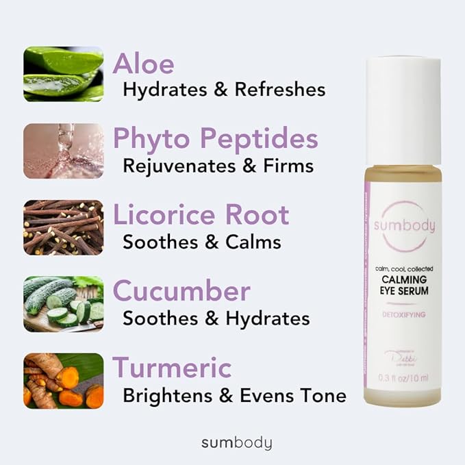 Natural Peptide Energizing + Eye Serum Reduces Puffiness, Fine Lines & Under Eye Bags Hydrating fragrance free Under Eye Treatment Roller ball massage, age-defying eye cream-Velvo Beauty