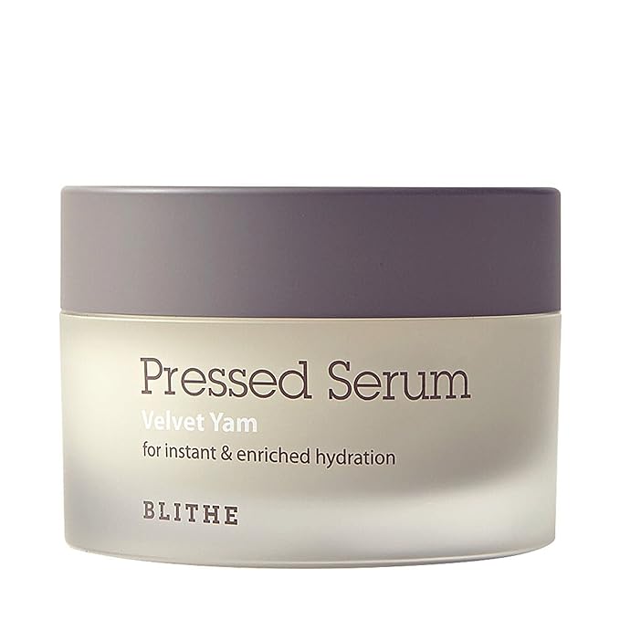 BLITHE Pressed Serum 68.79% Wild Yam Moisturizing Serum with Cream Texture for Women, Vegan Mucin Safe for Sensitive Skin, Korean Skincare 1.68 Fl Oz-Velvo Beauty