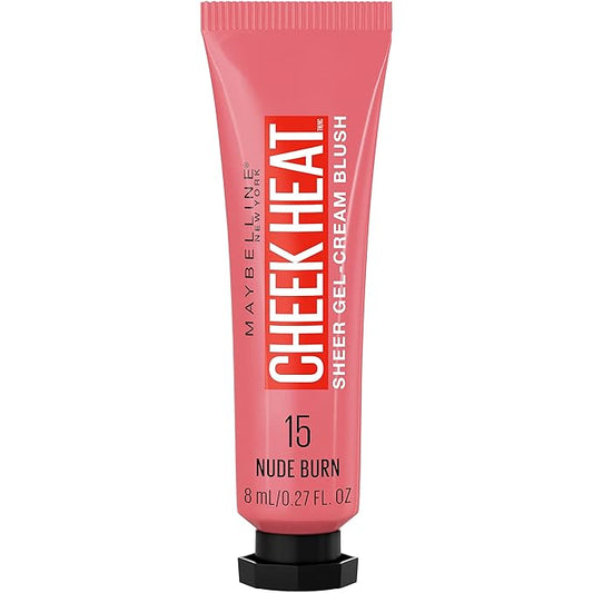 Maybelline Cheek Heat Gel-Cream Blush Makeup, Lightweight, Breathable Feel, Sheer Flush Of Color, Natural-Looking, Dewy Finish, Oil-Free, Nude Burn, 1 Count-Velvo Beauty