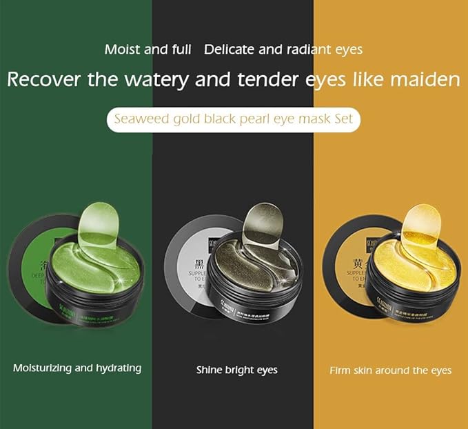 Senana MarinaUnder Eye Masks, Eye Lines And Moisturizing Eye Patches, Moisturizing, Nourishing, Improving Eye Bags, Dark Eye Circles, Under Eye Gel Pads with Collagen Hyaluronic Acid (60 Pieces) (24K Golden eye Collagen)-Velvo Beauty