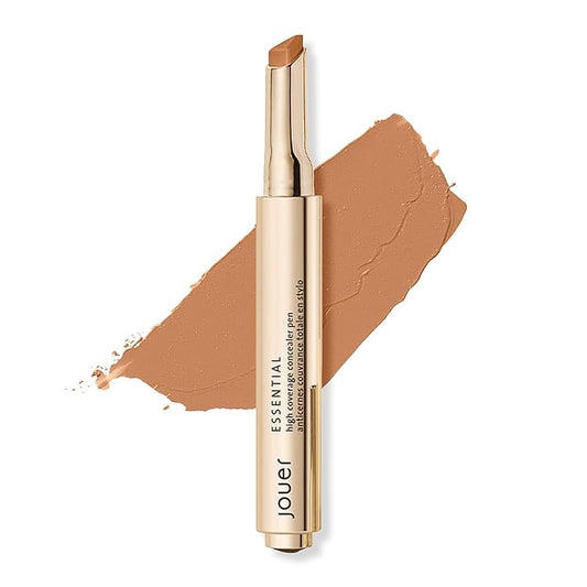 Jouer Essential High Coverage Concealer Pen - Under Eye Concealer for Dark Circles - Brightening Makeup for Eye Circles - Color Corrector Eye Primer with Hyaluronic Acid and Vitamin E-Velvo Beauty