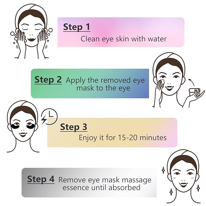Under Eye Patches -30 Pairs Sakura Essence Eye Mask Eye Pads for Puffy Eyes, Reducing Dark Circles, Anti-Aging, Collagen Eye Mask for Moisturizing, Black-Velvo Beauty