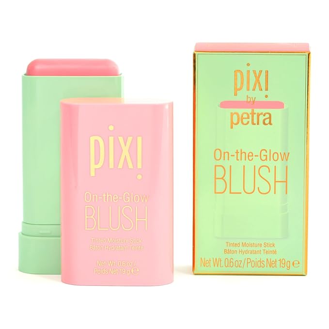 Pixi On-the-Glow Blush, Hydrating Tinted Moisture Blush Stick with Ginseng, Aloe Vera & Fruit Extracts, For Cheeks & Lips, 19g / 0.6oz, Paraben-Free (Fleur)-Velvo Beauty