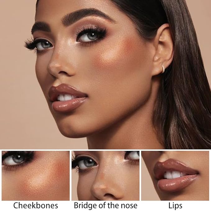 evpct 2Pcs Face Cream Contour Bronzer Sticks Makeup Highlighter Highlight Almond Mocha Creme Cheek Contour Sticks contorno en crema Bronzing Foundation Face Contour Stick Kit,1+10 New Medium-Velvo Beauty