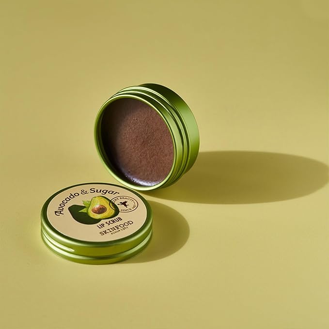 SKINFOOD Avocado Rich Lip Scrub 14g - Removes Dead Skin and Lip Nourishing & Moisturizing and Minerals, Soft Smooth Lips Scrub - Plump Lip Scrub - Dead Skin Lip Scrub for Smooth and Plump Lips-Velvo Beauty
