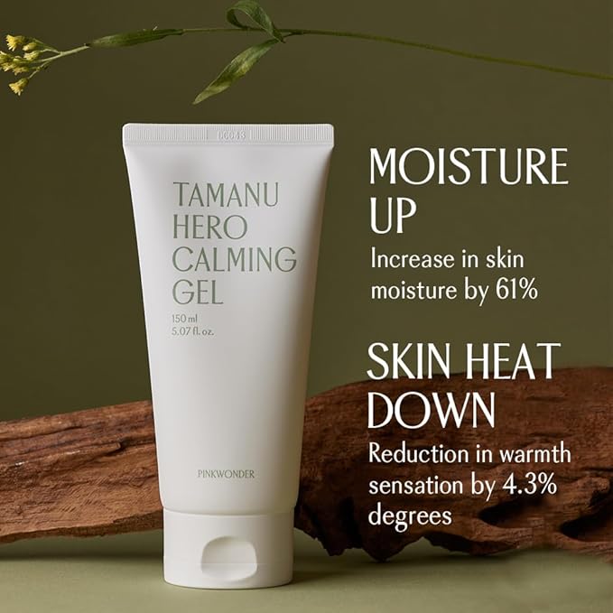 PINKWONDER Tamanu Hero Calming Gel 5.07oz (150ml) | Organic Tamanu Gel, Cooling, Soothing Instant Relief for Skin & Sunburn, Sunburn Relief, Alcohol Free, Gel cream, Korean Skincare-Velvo Beauty