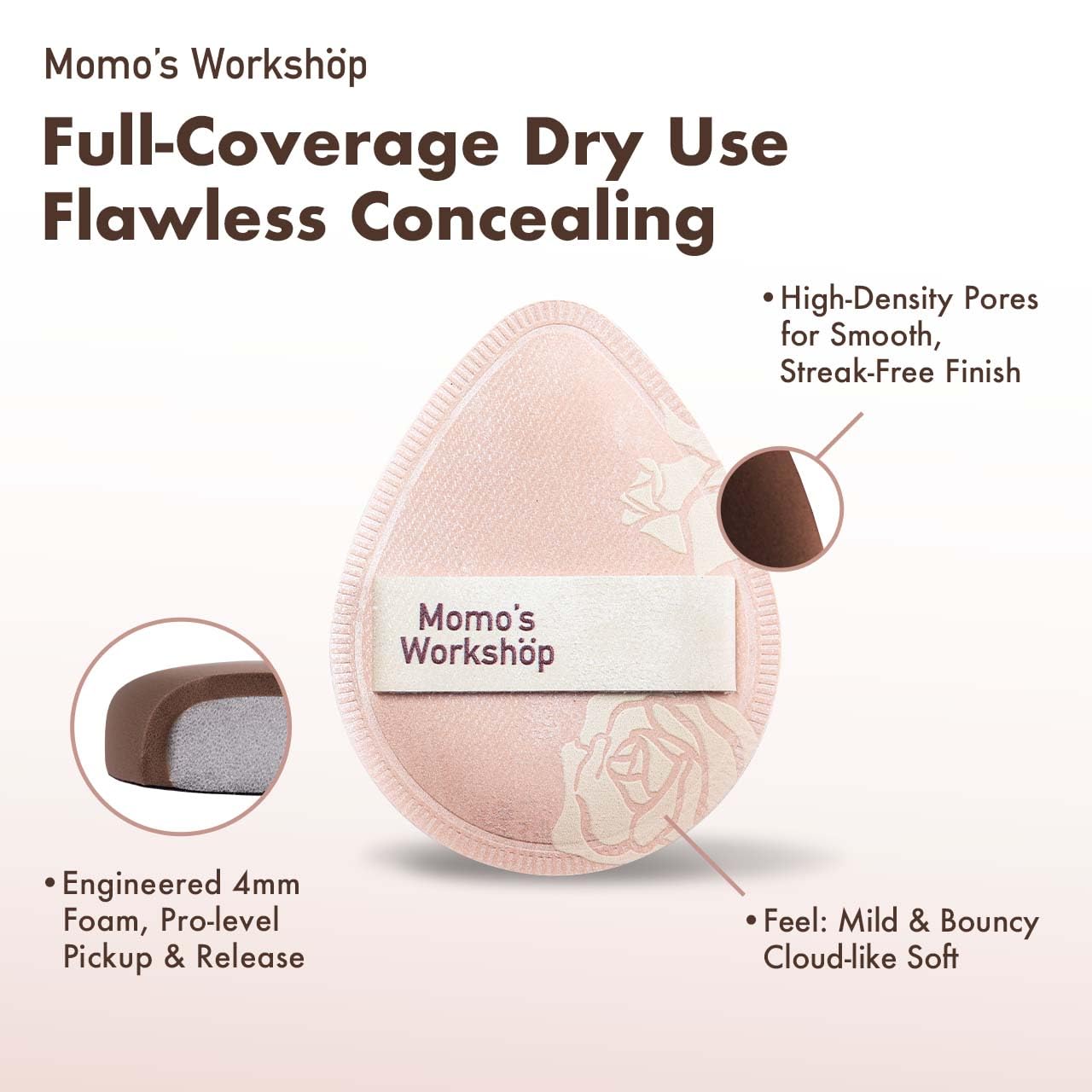 Makeup Sponge, Rubycell, Egg Shape, Foundation Sponges with Glossy PU Leather, for Liquid/Sheer Foundations, Cosmetic Puff, Medium Bounce,Travel Friendly & Reusable,2pcs & Storage Case-Velvo Beauty
