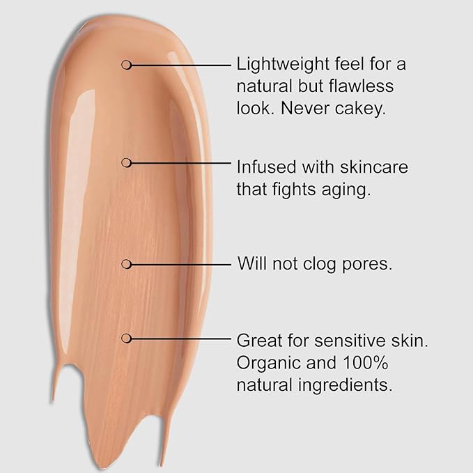 Organic Aloe-Based LUX Liquid Foundation, Natural Vegan Gluten-Free Made in USA, Maple-Velvo Beauty