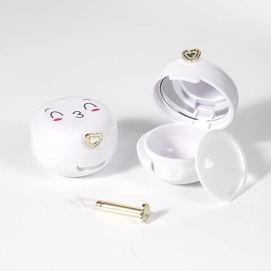 2 Pack Lip Balm Containers,Plastic Portable Empty Lip Balm Container with Mirror and Silicone Lip,Empty Lipstick Dispenser Box for Travel,Home-Velvo Beauty