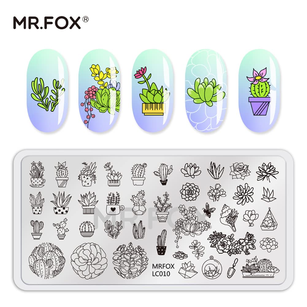 MR.FOX Nail Stamping Plate Set, 5Pcs Nail Art Stamp Kit Templates for Women with Plenty of Images-Velvo Beauty