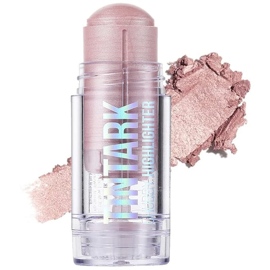 Chubby Cream Highlighter Stick for Face, Glitter Eyeshadow Makeup, Highlight Stick, Face Highlighters & Luminizers, Light Pink Peach Shimmer-Velvo Beauty