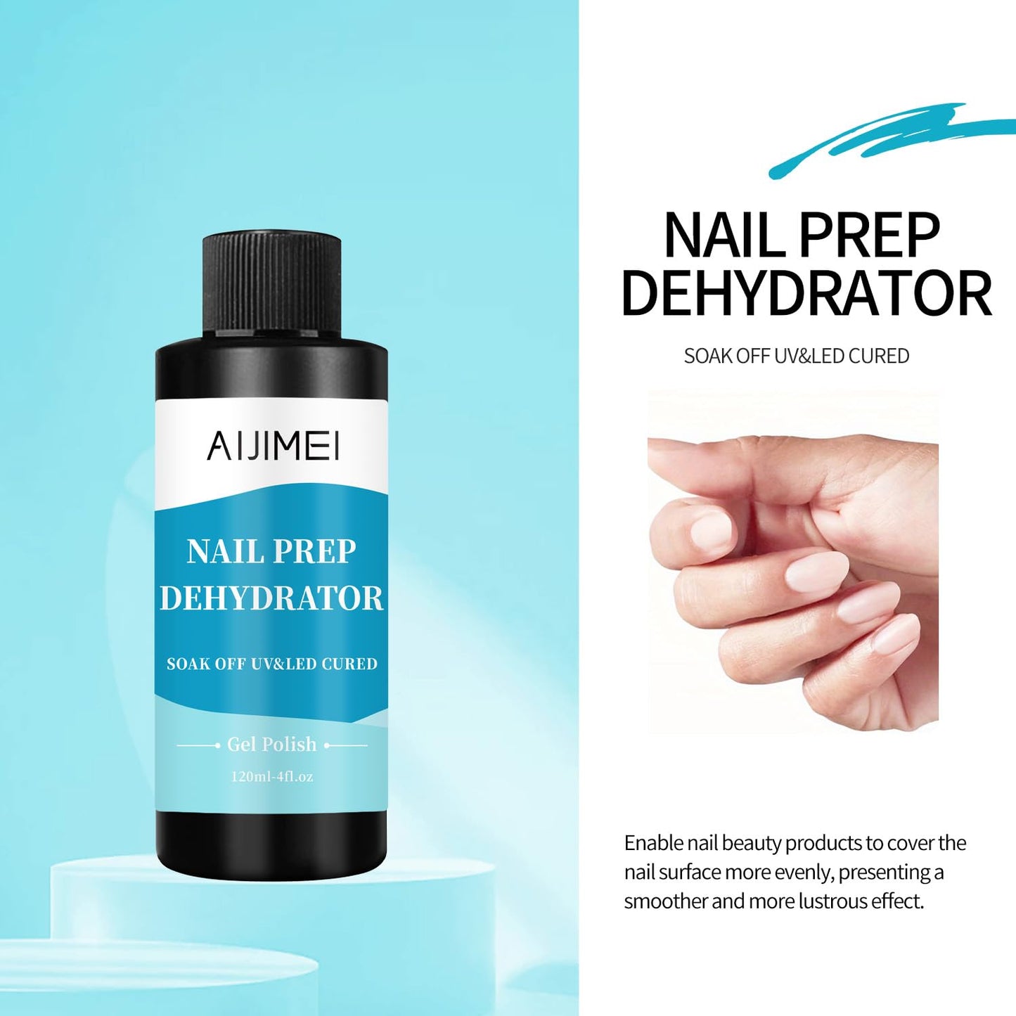 AIJIMEI 120ml Nail Dehydrator Dehydrator Prep for Nail Gel Polish Professional Nail Preparation for Smooth Gel and Acrylic Application Dehydrator for Acrylic 4 Fl Oz-Velvo Beauty