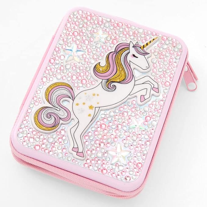 Claire's Unicorn Bling Makeup Tin - Pale Pink-Velvo Beauty