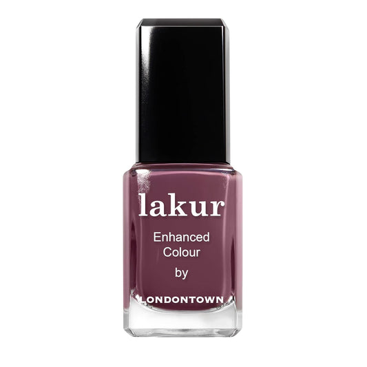 LONDONTOWN lakur Nail Polish - Chip-Resistant, Non-Toxic, Conditions & Hydrates Nails | Glossy Mauve Plum, Save the Queen, .40 fl oz-Velvo Beauty