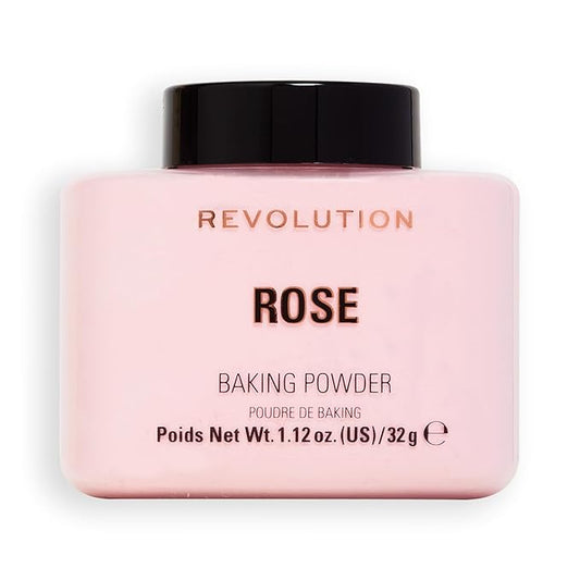 Revolution Beauty, Loose Baking Powder, Makeup Setting Powder, Long Lasting Coverage, Mattifies & Reduces Shine, Rose, 1.13 Oz-Velvo Beauty
