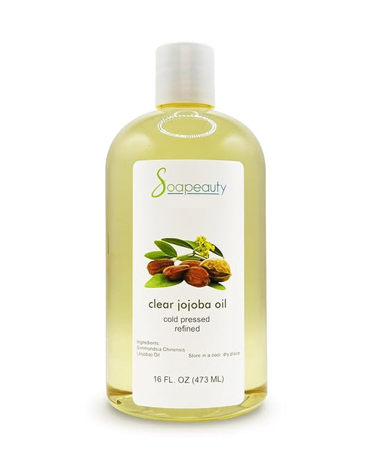 Soapeauty Clear Jojoba Oil | 100% Pure & Natural | Refined, Cold Pressed, Hexane Free | Moisturizing Oil for Skin, Face, Hair & Nails | 16 fl oz-Velvo Beauty