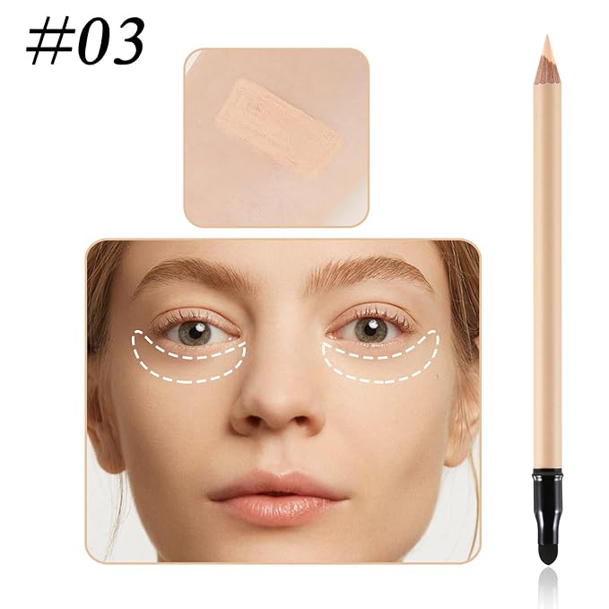 Concealer Pencil with Sharpner,Full Coverage,Waterproof Under Eye Concealer Stick for Dark Circles,Blemishes,Aging Spots,Acne,Freckles-Velvo Beauty