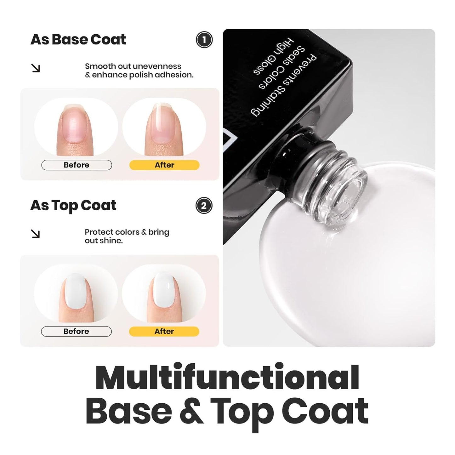 Beetles White Nail Polish - 15ml Milky White Nail Polish with 2 in 1 Base Top Coat Quick Dry & Long Lasting Nail Polish Set Milk Cheese Nail Strengthener Polish Gift for Women Girls-Velvo Beauty