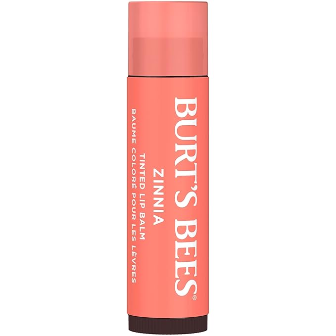 Burt's Bees Lip Tint Balm with Long Lasting 2 in 1 Duo Tinted Balm Formula, Color Infused with Deeply Hydrating Shea Butter for a Natural Looking Buildable Finish, Raspberry Zinnia (2-Pack)-Velvo Beauty