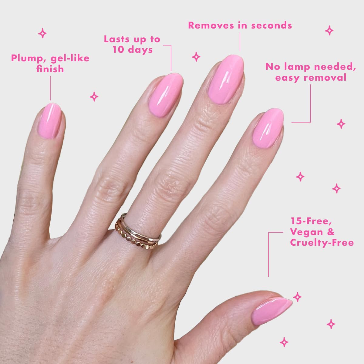 Olive & June Long Lasting Nail Polish | Plump, Gel-Like Finish | No Lamp Needed | Lasts up to 10 days | Salon-Quality at Home | Vegan & Cruelty-Free | Chip-Resistant | Saltwater Taffy | Sheer Pink-Velvo Beauty