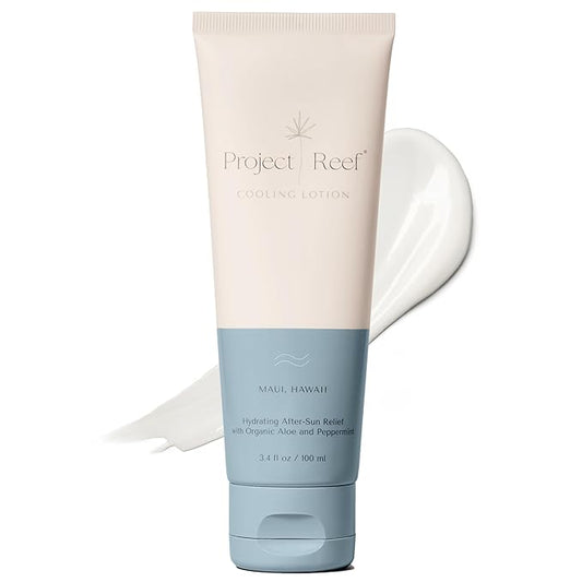 After Sun Cooling Lotion w/Organic Aloe Vera, Peppermint, Shea Butter, Vitamin E - Natural Vegan Sunburn Relief, Aftersun Care-Velvo Beauty