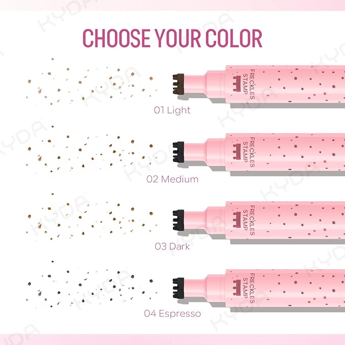 KYDA Freckle Liquid Eyeliner Pen, 2 in 1 Freckles Stamp and Black Liquid Eyeliner, Waterproof and Long lasting Soft Dot Spot Pen Realistic Fake Freckles for Natural Lifelike Sun-kissed Makeup-ESPRESSO-Velvo Beauty