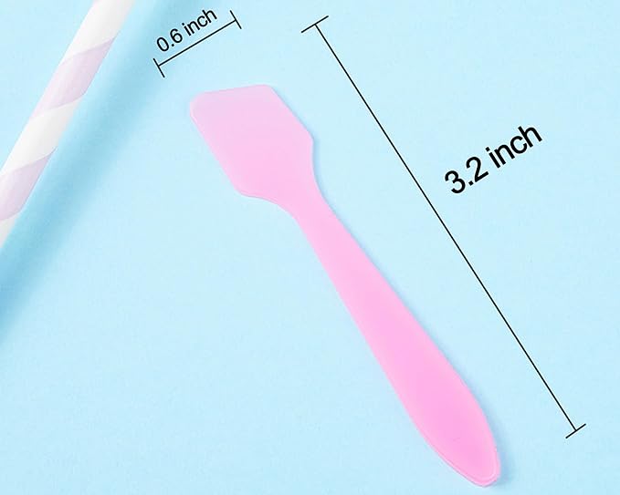 100 Pack 3.2 Inch Cosmetic Spatulas/Small Plastic Spatula for Cosmetics, Creams, Crafts/Makeup Spatula/Multipurpose Mini Applicator for Mixing Cream, Skincare, or Scraping Jars/Random Color-Velvo Beauty