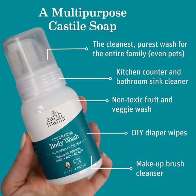 Earth Mama Pregnancy Pampering Gift Set|Organic Body Wash, Belly Butter, Lip Balm Set, Mini Deodorant Pack, Herbal Tea, Belly Oil & Sunscreen, 7 Pcs-Velvo Beauty