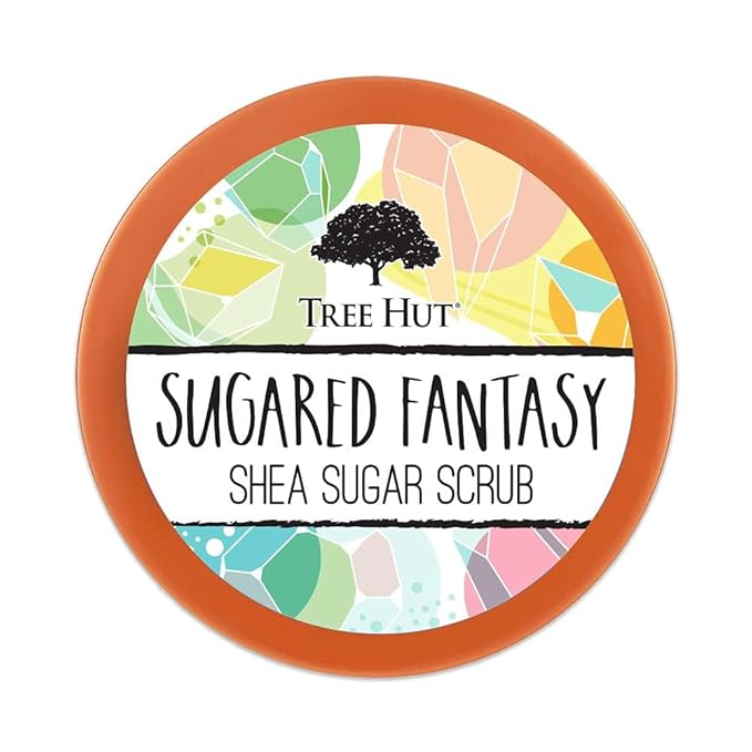 Tree Hut Sugared Fantasy Shea Sugar Scrub | Exfoliating Body Scrub Removes Dead, Dry Skin for a Soft & Hydrated Feel | Nourishing Essential Body Care | 18 fl oz.-Velvo Beauty
