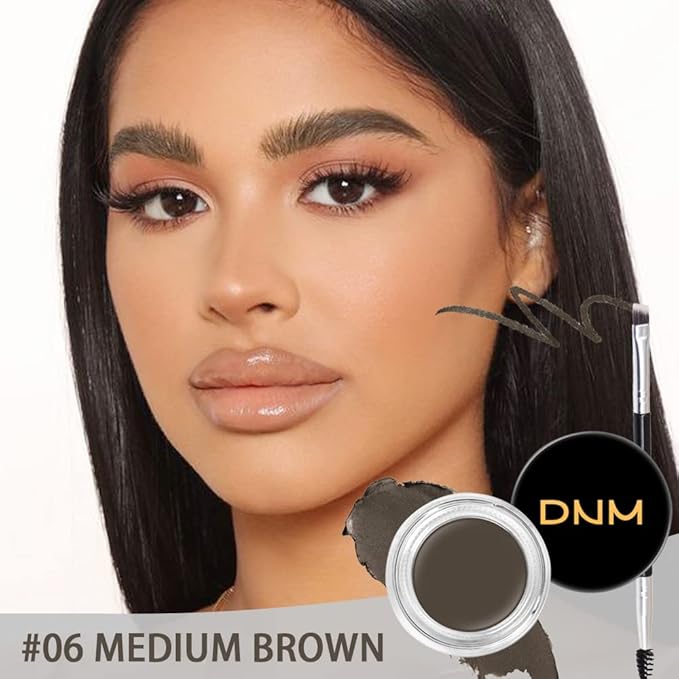 Medium Brown Eyebrow Powder Pomade Gel Shaper Makeup Kit with Dual-ended Brush, Eyebrow Stencil Kit for Women Shaping, Eye Brow Pomade Stencil Shaper Tinting kits for Women Long Lasting Waterproof-Velvo Beauty
