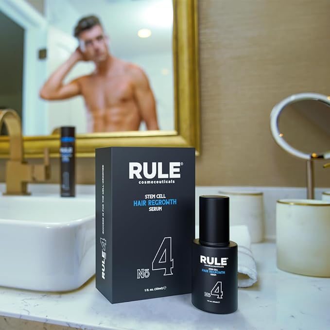 RULE No.4 Stem Cell Hair Growth Serum, Natural Oil with Biotin, Castor Oil & DHT Blocker Saw Palmetto for Thicker Fuller Longer Hair Regrowth, Scalp Serum Hair Loss Treatments for Men & Women-Velvo Beauty
