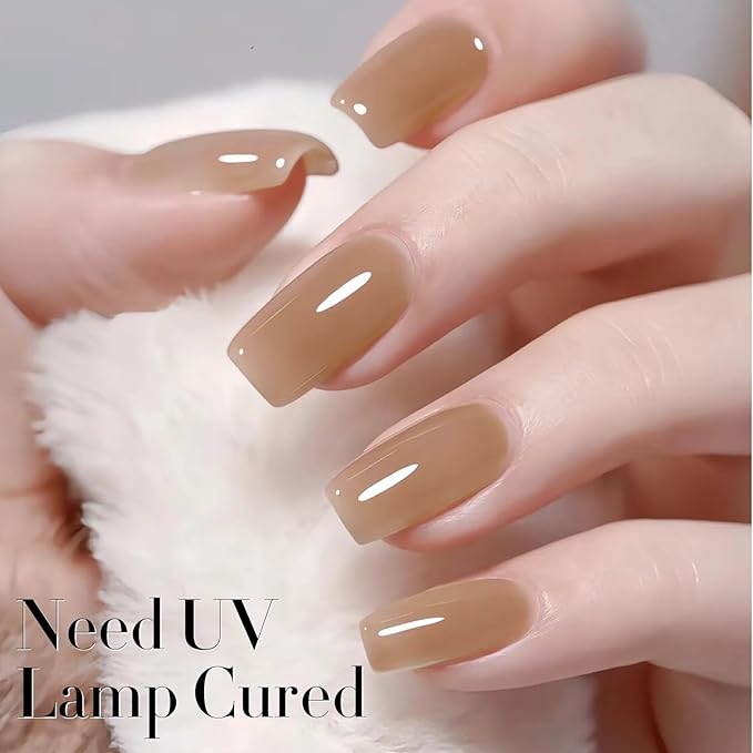Double Rhythm 0.5Oz Translucent Gel Polish Sheer Neutral Natural Light Milky Same Color Same Bottle 15ML Jelly Nail Art DIY at Home (Nude-A1372)-Velvo Beauty