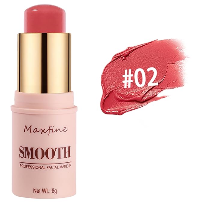 Blush for Cheeks - Cream Blush Stick Face Lip Eyeshadow Tint, 3-in-1 Buildable Pink Blush Makeup Balm Stick For Make Up Women Girl Gift (Peach Melody #2)-Velvo Beauty