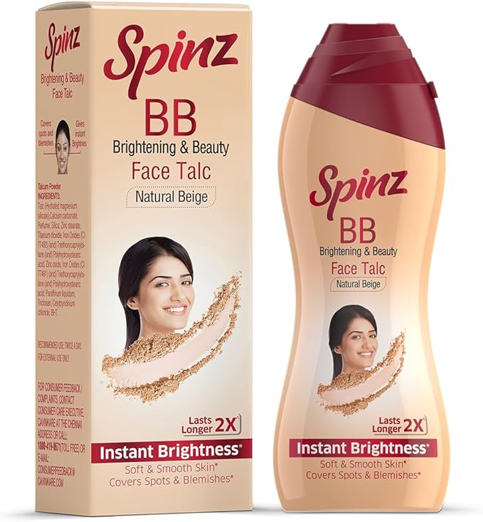 Spinz BB Talc, instant glow cover spots & blemishes 100g-Velvo Beauty