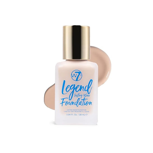 W7 Legend Foundation - Creamy Liquid Foundation for Poreless, Semi-Matte Medium Coverage - 28ml (Fresh Beige)-Velvo Beauty