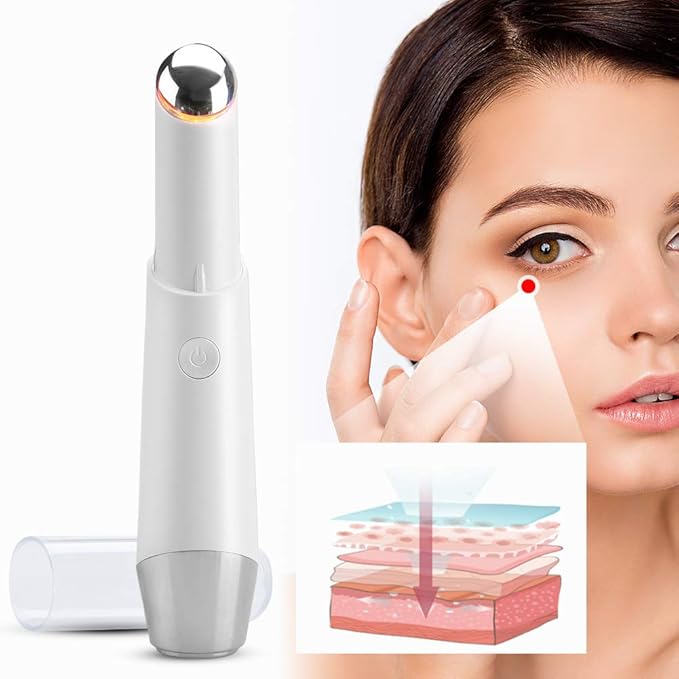Eye Face Massage Tool Wand Pen, Portable Electric Eye Lift Wand Heated Warm Eye Lip Massager Vibration Skin Care Tool for Eyes-Velvo Beauty