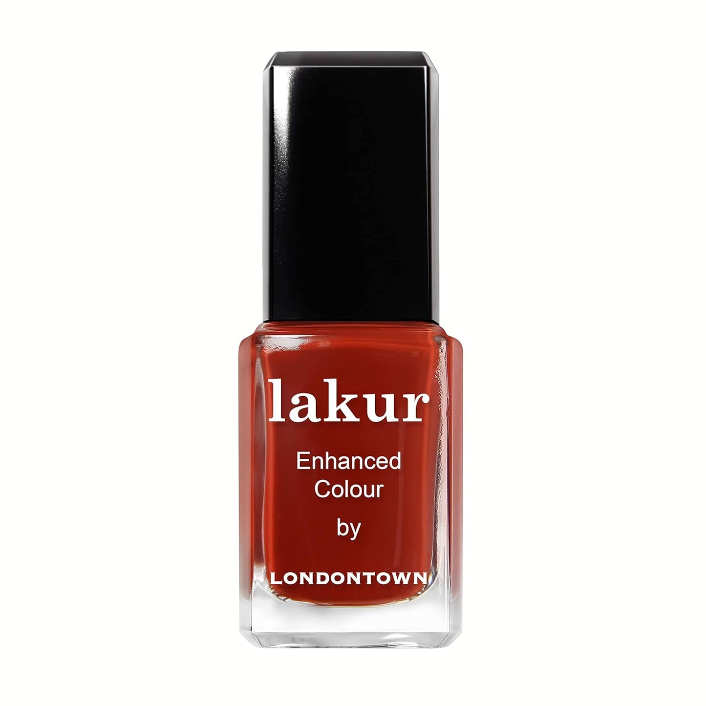 LONDONTOWN lakur Nail Polish - Chip-Resistant, Non-Toxic, Conditions & Hydrates Nails | Glossy Rich Red-Brown, Woodstock, .40 fl oz-Velvo Beauty