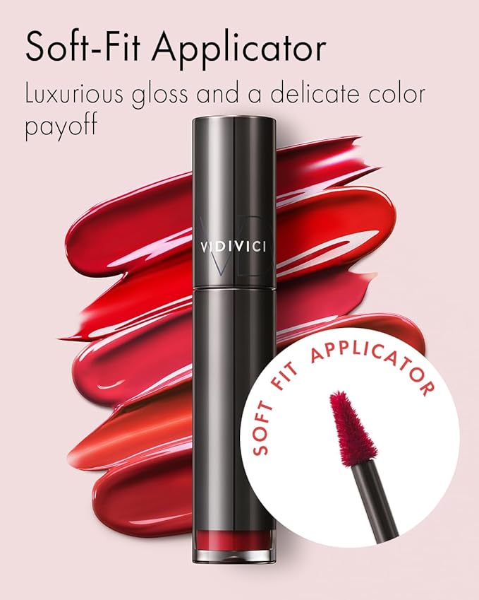 VIDIVICI Millennial Tint Glit - Transfer Proof Moisture Korean Lip Tint with Long-Lasting Color, Lightweight Water Jelly Texture, Hydrating & Smudge-Free Lip Stain, 0.13oz (03 LOVE GROSE)-Velvo Beauty