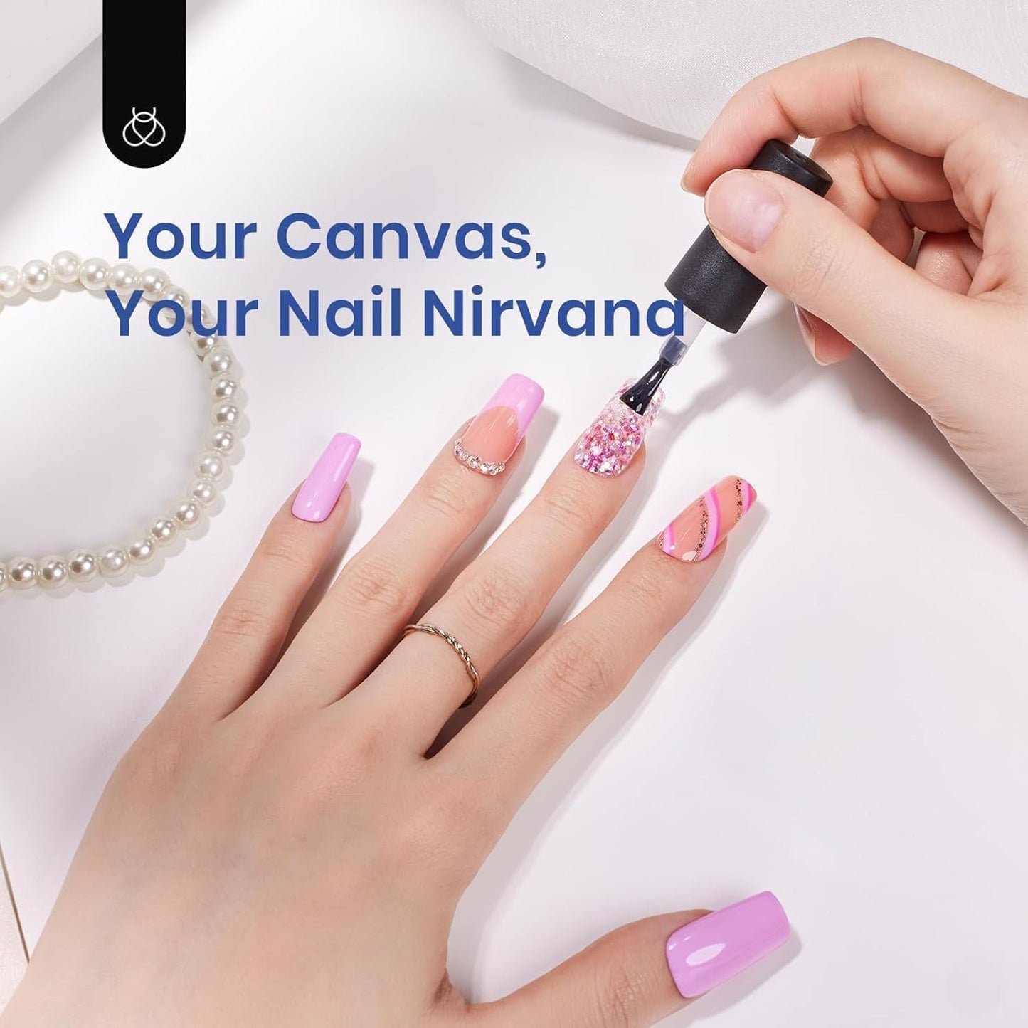 Beetles Gel Nail Kit Easy Nail Extension Set 504Pcs Pre Filed Half Matte Short Square Soft Etch X Nail Tips with 5 in 1 Nail Glue Gel Uv Led Lamp Nail for Women-Velvo Beauty