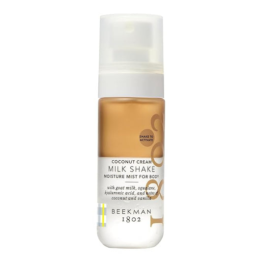 Beekman 1802 Coconut Cream Milk Shake - Body Mist - 2.0 fl. oz - With Hyaluronic Acid & Jojoba Oil - Instantly Moisturizes, Hydrates & Softens - Good for Sensitive Skin - Cruelty Free-Velvo Beauty