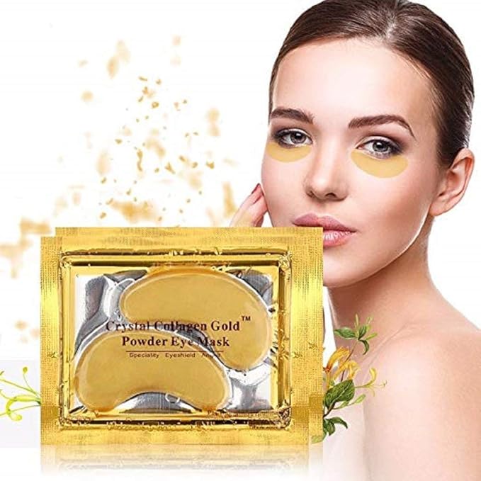 50 Pairs 24K Gold Eye Mask Powder Crystal Gel Collagen Natural Eye Pads For Anti-Aging & Moisturizing Reducing Dark Circles, Puffiness, Wrinkles-Velvo Beauty