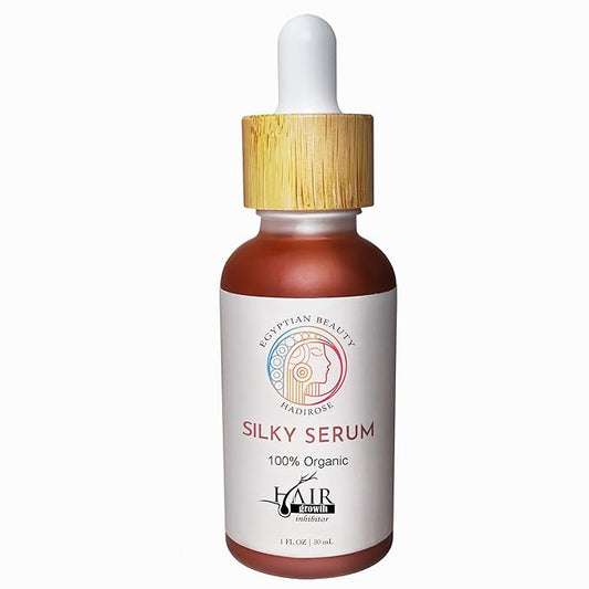 Silky Serum by Hadirose | Pure Red Saad Oil (Egyptian Cyperus Rotundus) Concentrated | Organic All Natural Hair Removal Serum | Scented (Rose, Jasmine & Lavender) | Made in the USA.-Velvo Beauty