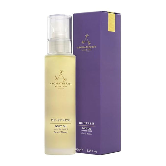 Aromatherapy Associates De-Stress Body Oil Made with Ginger and Rosemary Essential Oils and Arnica Flower Extract (3.4 fl oz)-Velvo Beauty