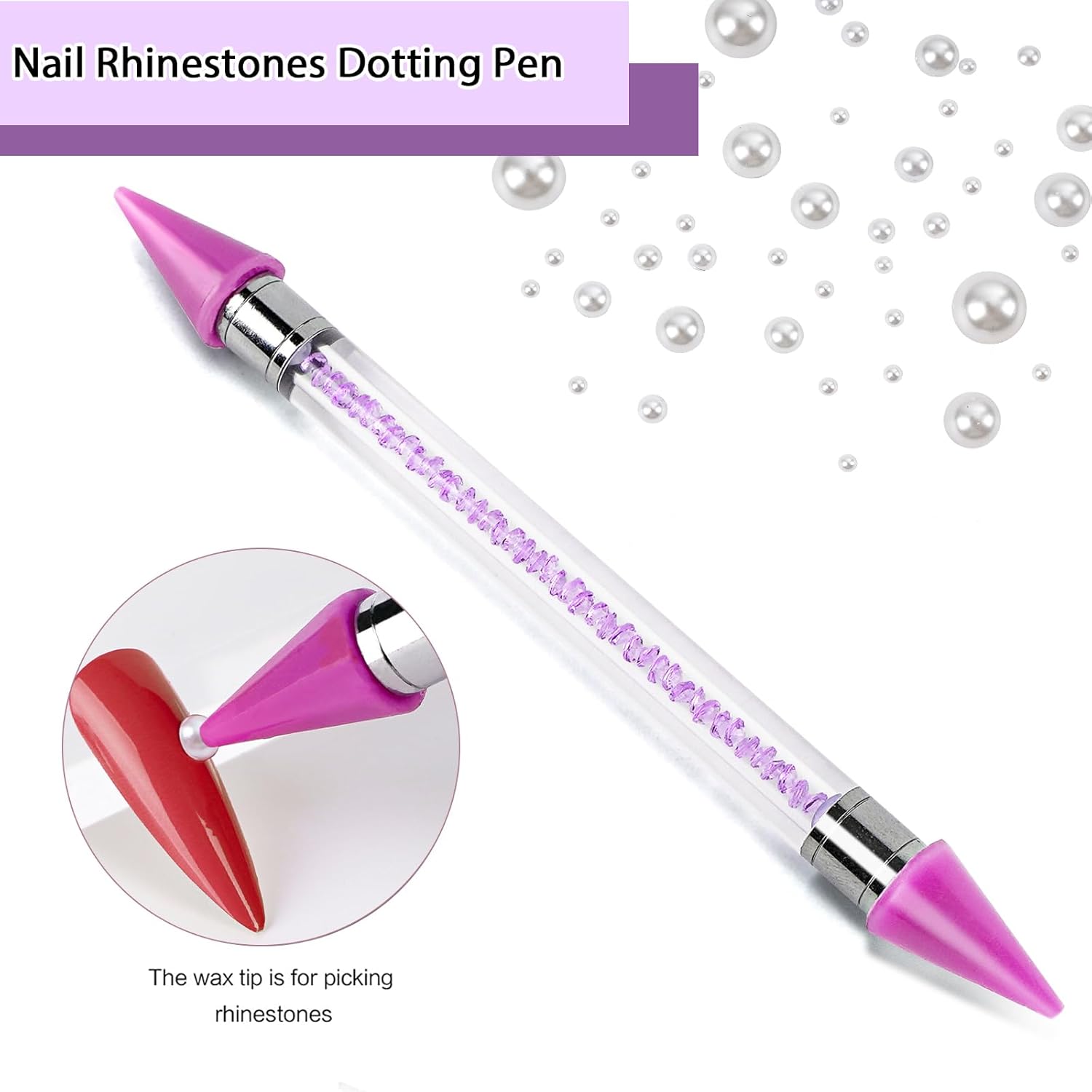 Canvalite Flatback Nail Pearls for Crafting, Multiple Sizes Half Pearls with 5Pcs B7000 Jewelry Glues & Picker Tools Bedazzling Bead for DIY Crafts Clothing Tumblers Shoes Decors Nail Art-Velvo Beauty