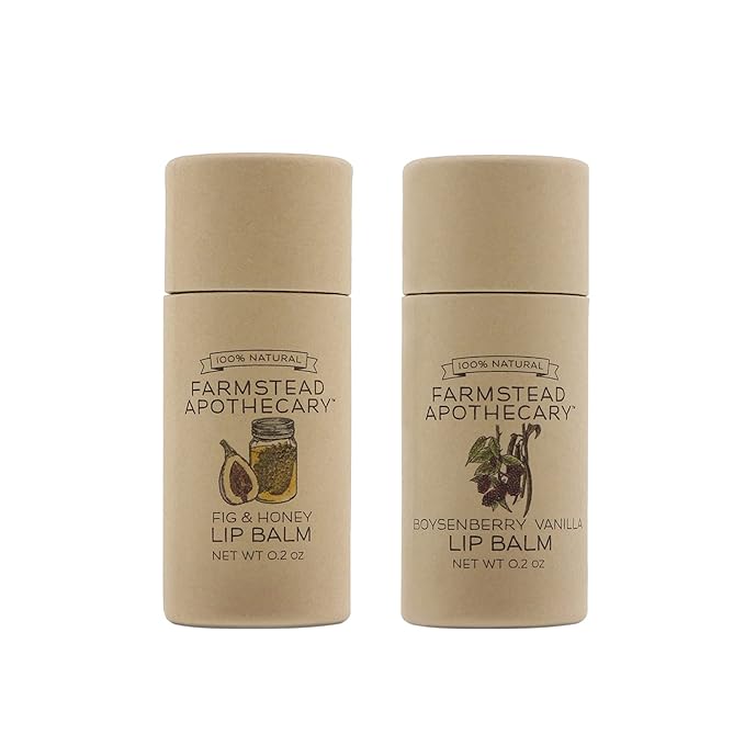 Farmstead Apothecary Lip Balm (Boysenberry & Fig, 2 Pack- Boysenberry Vanilla & Fig Honey)-Velvo Beauty