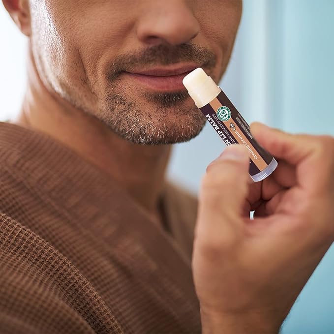 SPF Lip Balm 4-Pack by Earth's Daughter - Lip Sunscreen, SPF 15, Organic Ingredients, Coconut Flavor, Beeswax, Coconut Oil, Vitamin E - Hypoallergenic, Paraben Free, Gluten Free, New-Velvo Beauty