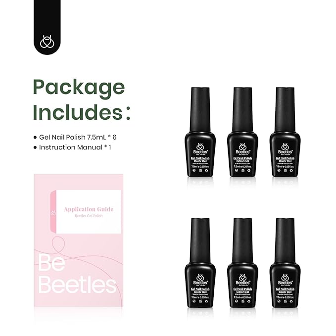 Beetles Gel Nail Polish, 6 Colors Sage Green Tranquil Grace Collection Pink Olive Green White UV Gel Nail Polish Manicure Art Design Gifts for Women-Velvo Beauty