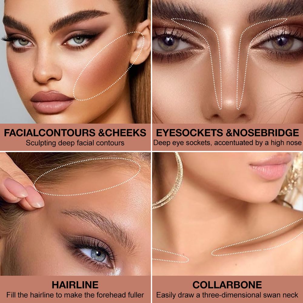 Natural Matte Neutral Brown Cream Contour Palette – Lightweight, Blendable Monochrome Powder, Base for All Skin Tones, Face Makeup for Women & Men, Vegan,Cruelty-Free, Paleta de Contorno en Crema Mate-Velvo Beauty