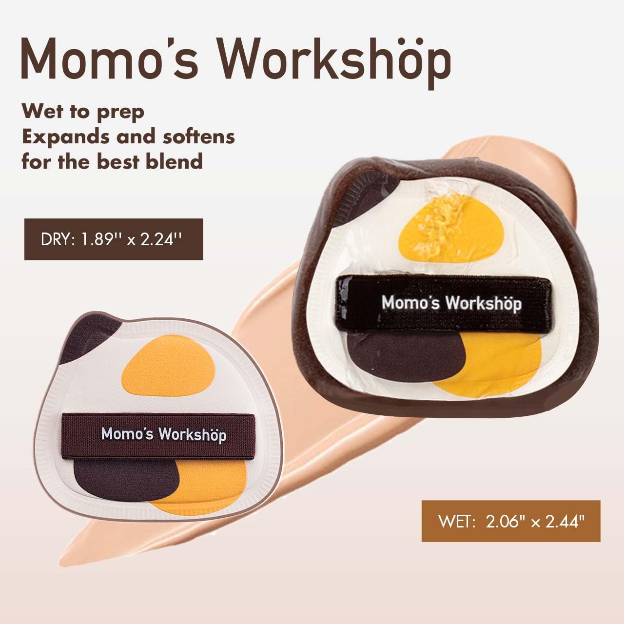 Tricolor Cat Puffs, Makeup Sponges Set, Dry&Wet Dual-Use Foundation Sponge, Expands 1.3x When Wet for Cream Foundation/Liquid Blush/Highlighter,2pcs Puffs & Storage Case-Velvo Beauty